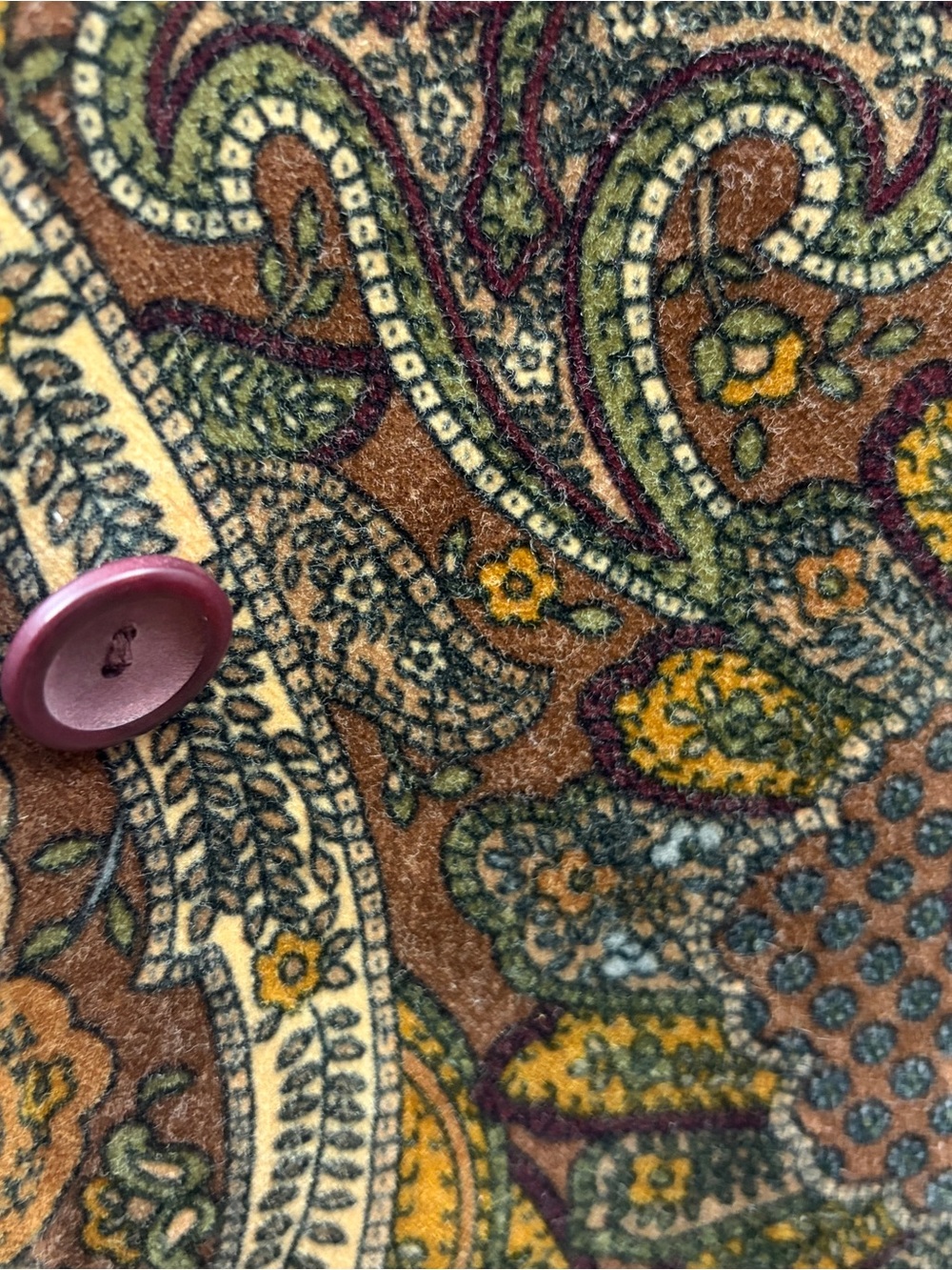 MARELLA Brown Velvet Paisley Open-Front Blazer - Size 12 - Picture 6 of 12